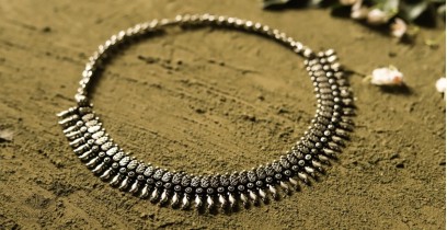 धरा ✽ Antique Finish White Metal ✽ Necklace { 35 }